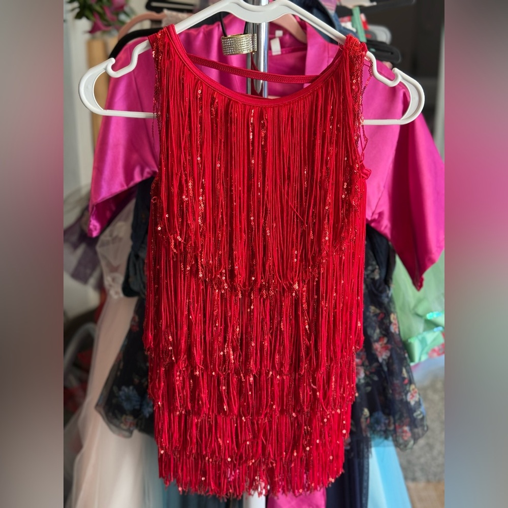 Weissman Sparkling Red Fringe Kids Costume